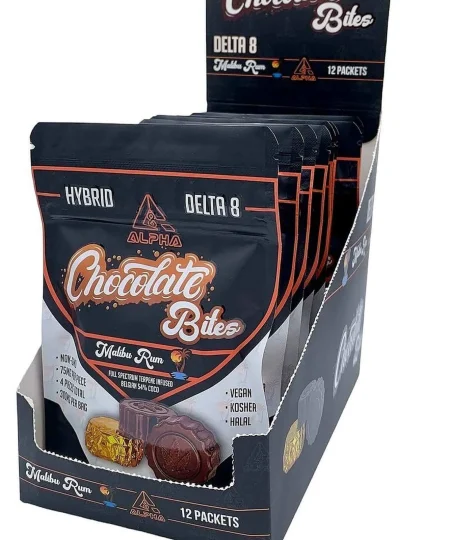 Compra online los bocaditos de chocolate con THC alfa delta-8
