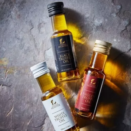 Comprar set de aceite de trufa negro-blanco e inglés (3 x 100 ml) - Para marinar y condimentar Comprar set de aceite de trufa negro-blanco e inglés (3 x 100 ml) - Para marinar y condimentar